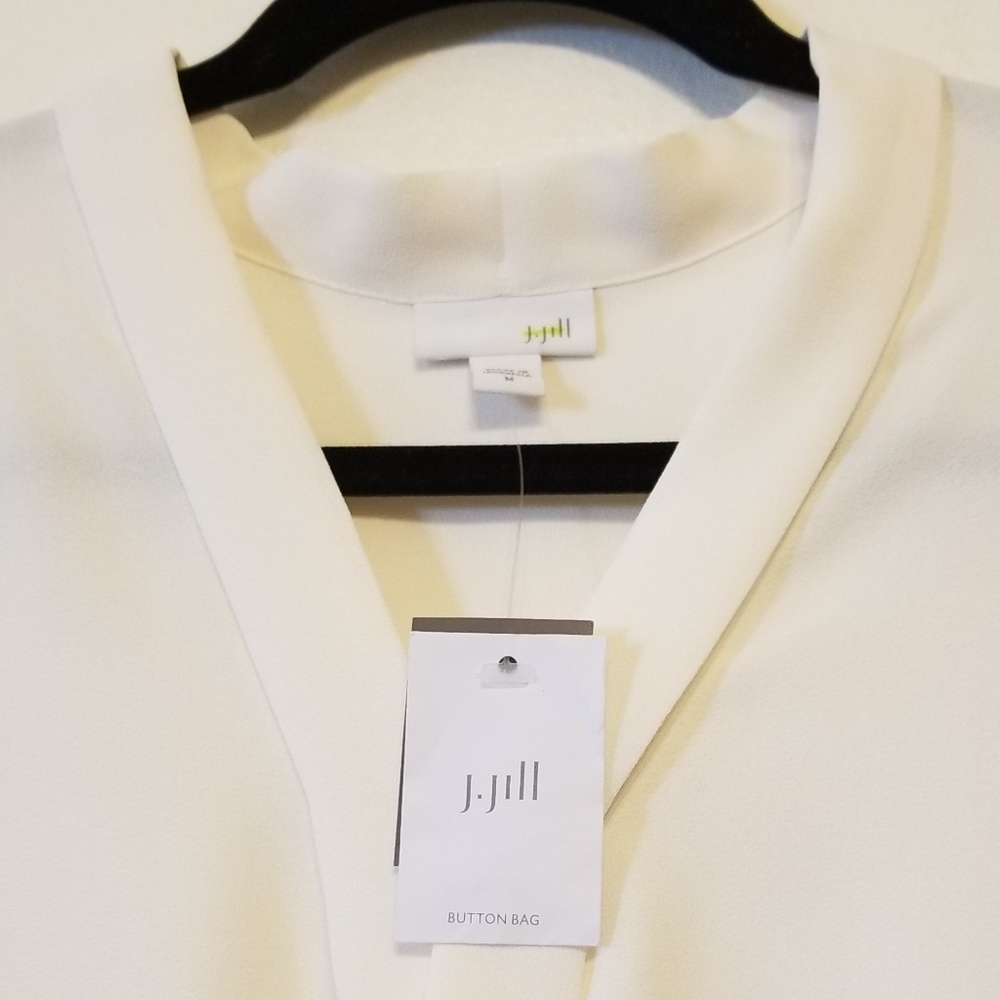 J.Jill cream draped-front wrap top - Picture 3 of 8